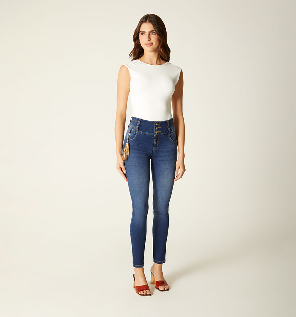Jean ultraslim levantacola con borla