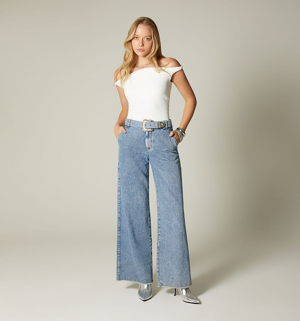 Jean palazo tiro alto correa misma tela