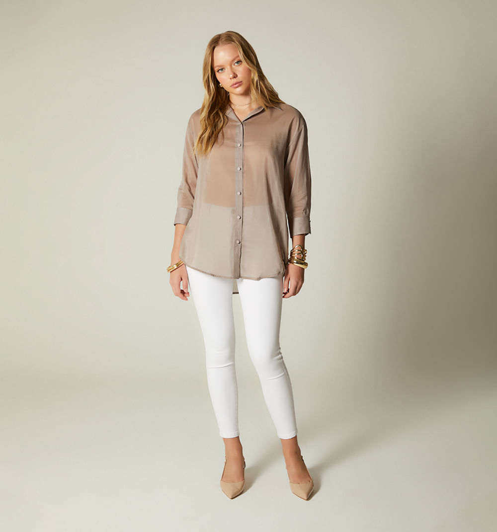 Jeggings tiro alto, cinco bolsillos, taylor, proceso blanco