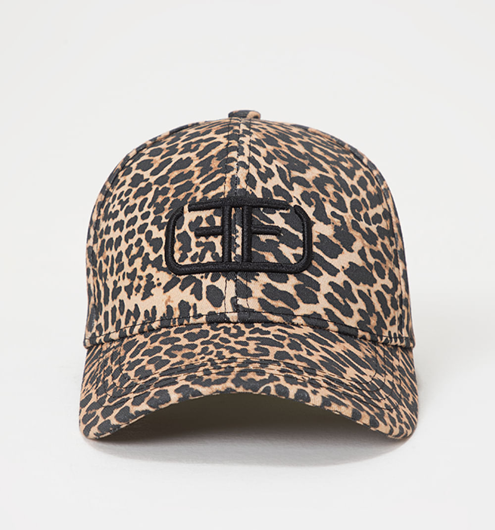 Gorra animal print con logo bordado
