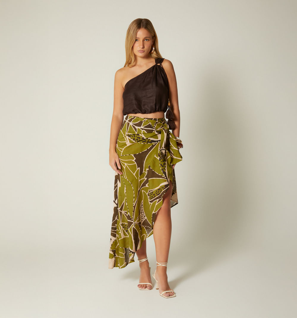 Falda wrap con bolero y amarre