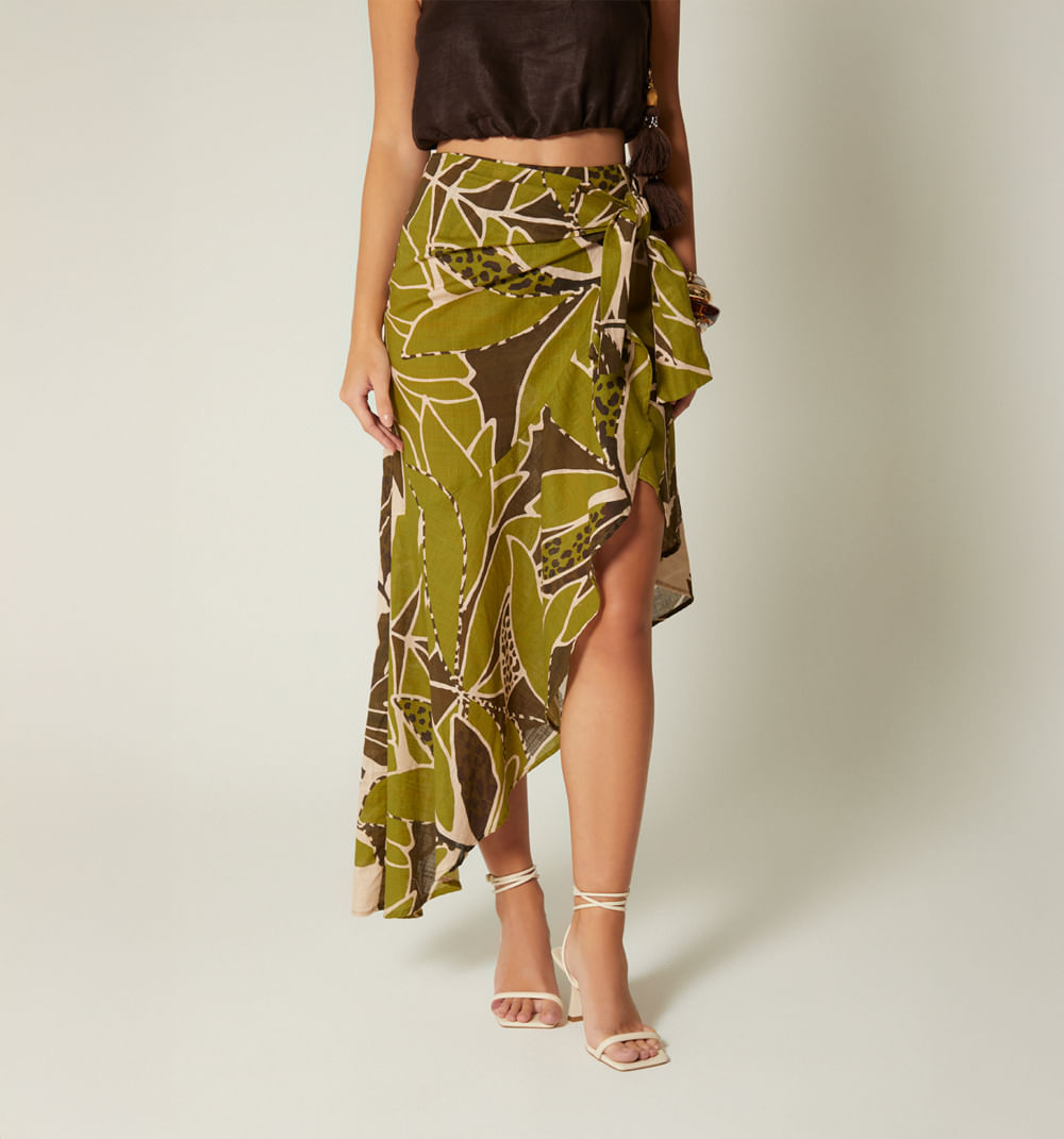 Falda wrap con bolero y amarre