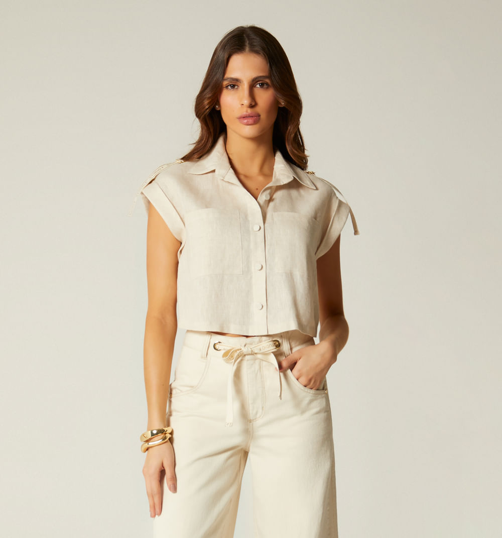 Blusa boxy manga corta