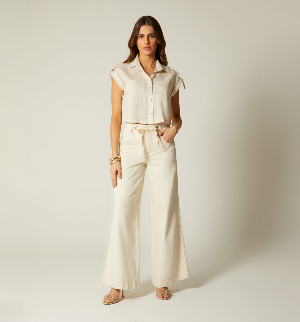 Blusa boxy manga corta