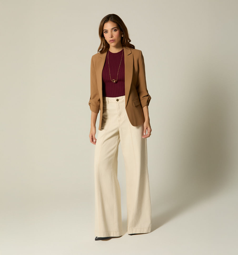 Blazer manga 3/4 con charretera