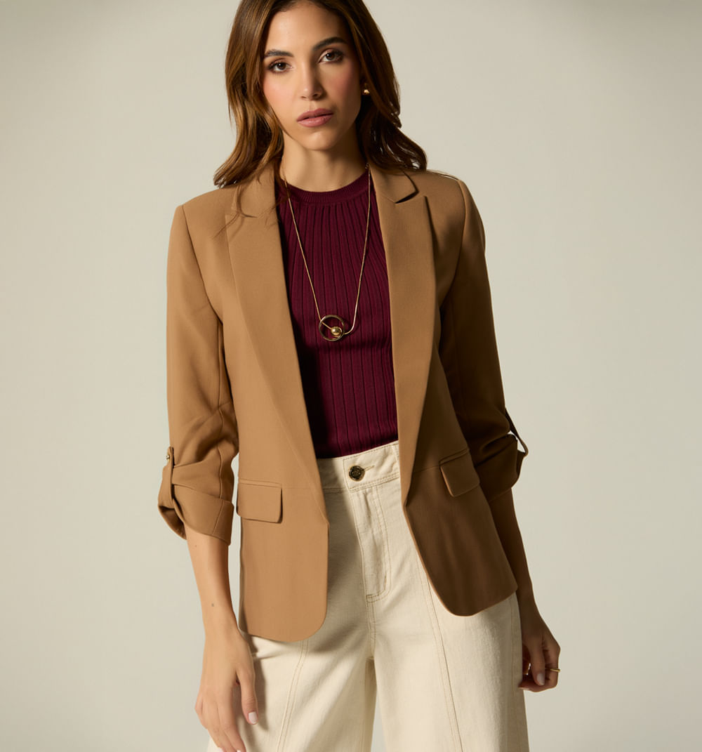 Blazer manga 3/4 con charretera