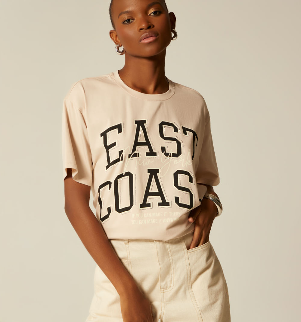 Camiseta estampado lentejuela