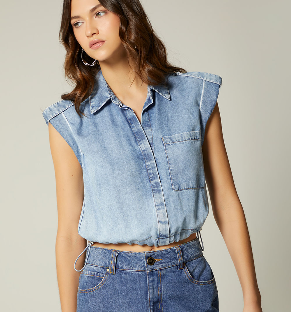 Blusa manga sisa con elastico