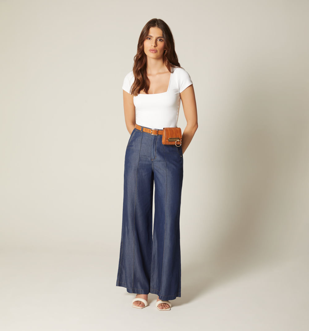 Jean palazo con cinturon monedero