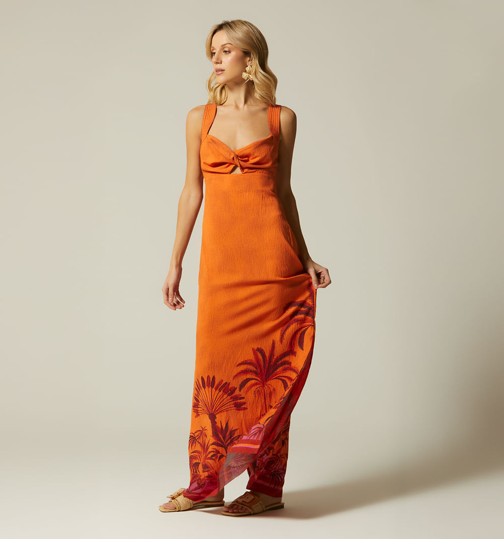 Vestido largo de tiras