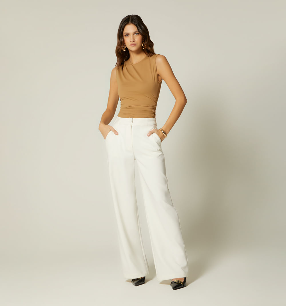 Pantalon palazzo tiro super alto