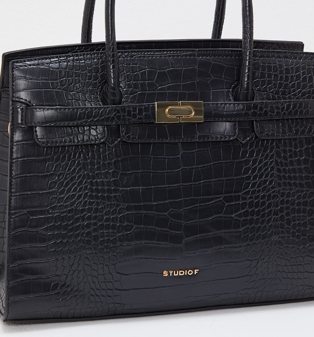 Bolso de mano en croco