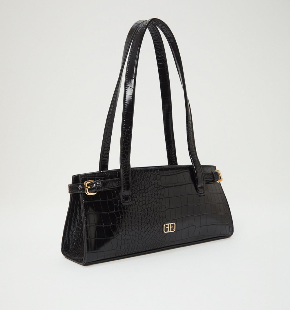Bolso de hombro en material croco