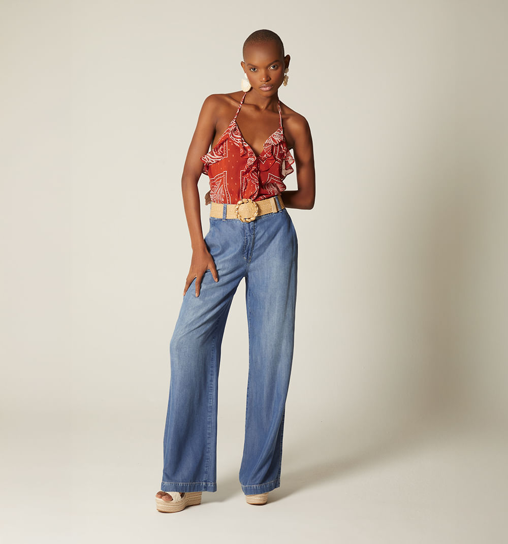 Jean palazo tiro alto con correa