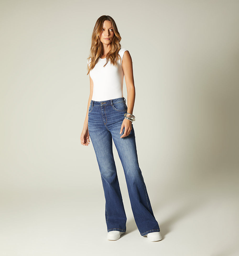 Jean bota campana tiro alto bardot