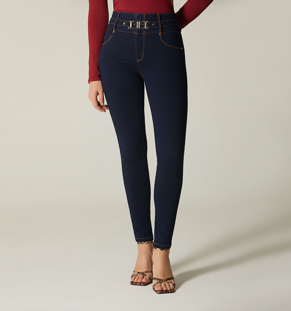 Jeggings tiro super alto con cinturon