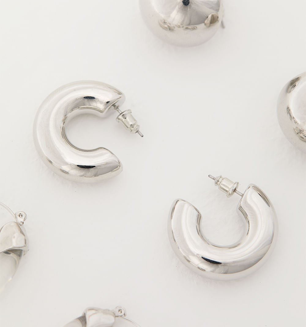 Aretes chunky transparencia set x 3