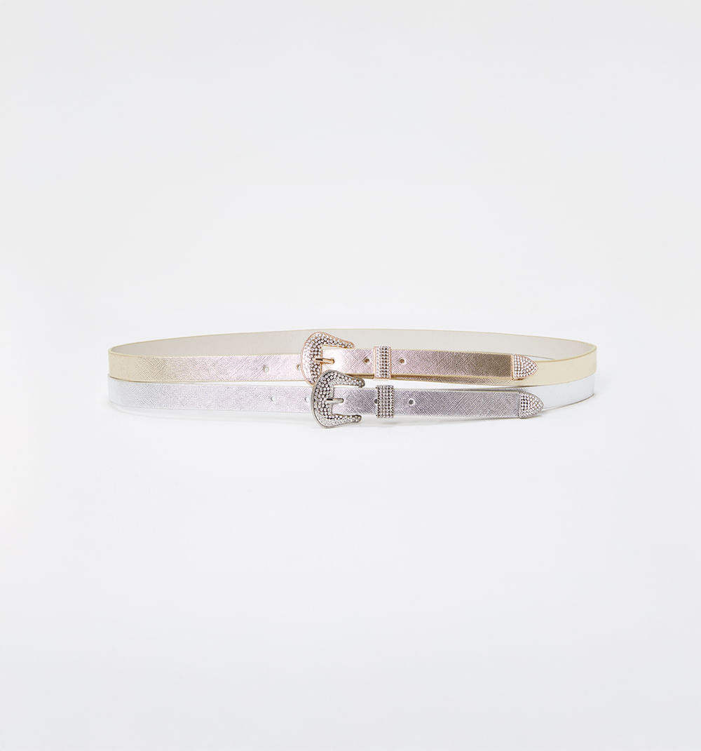 Correa hebilla con cristales set x2