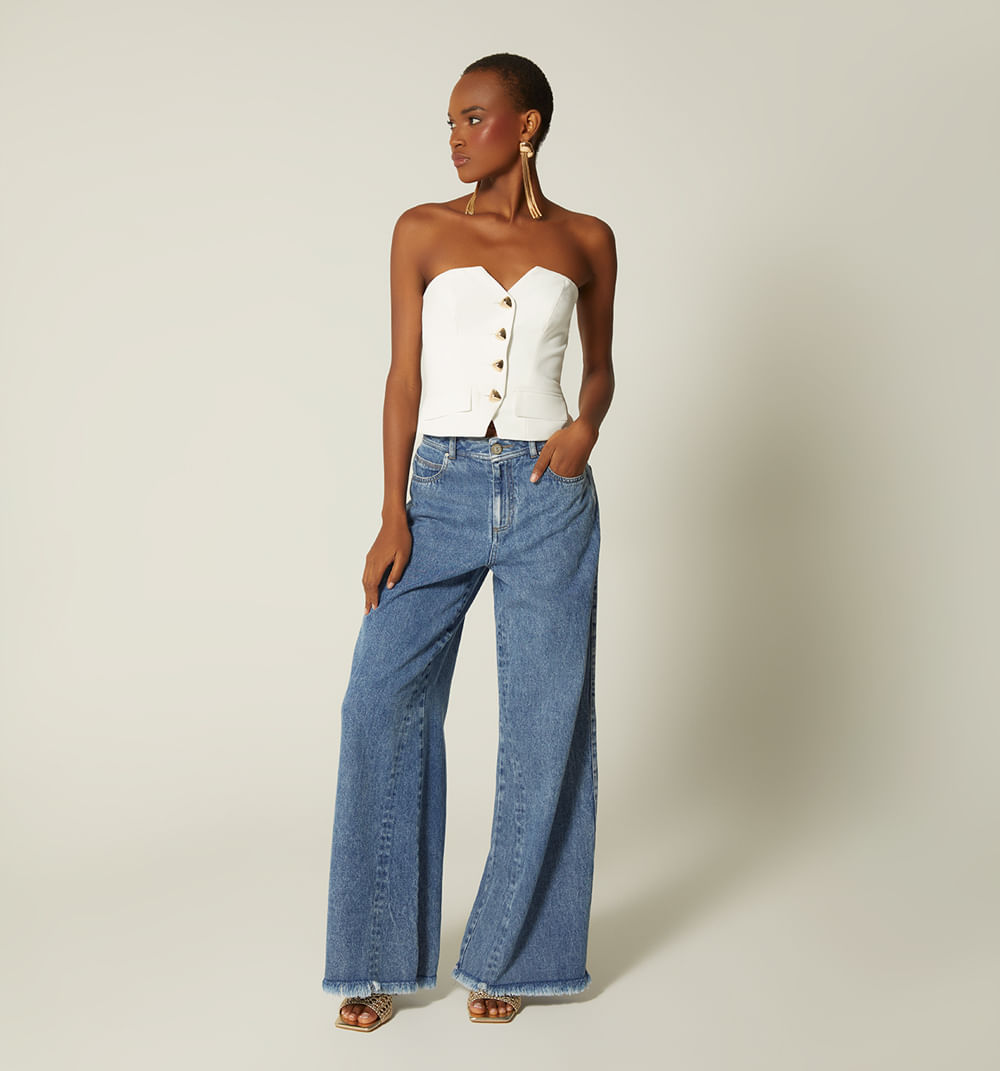 Blusa tailored con botones