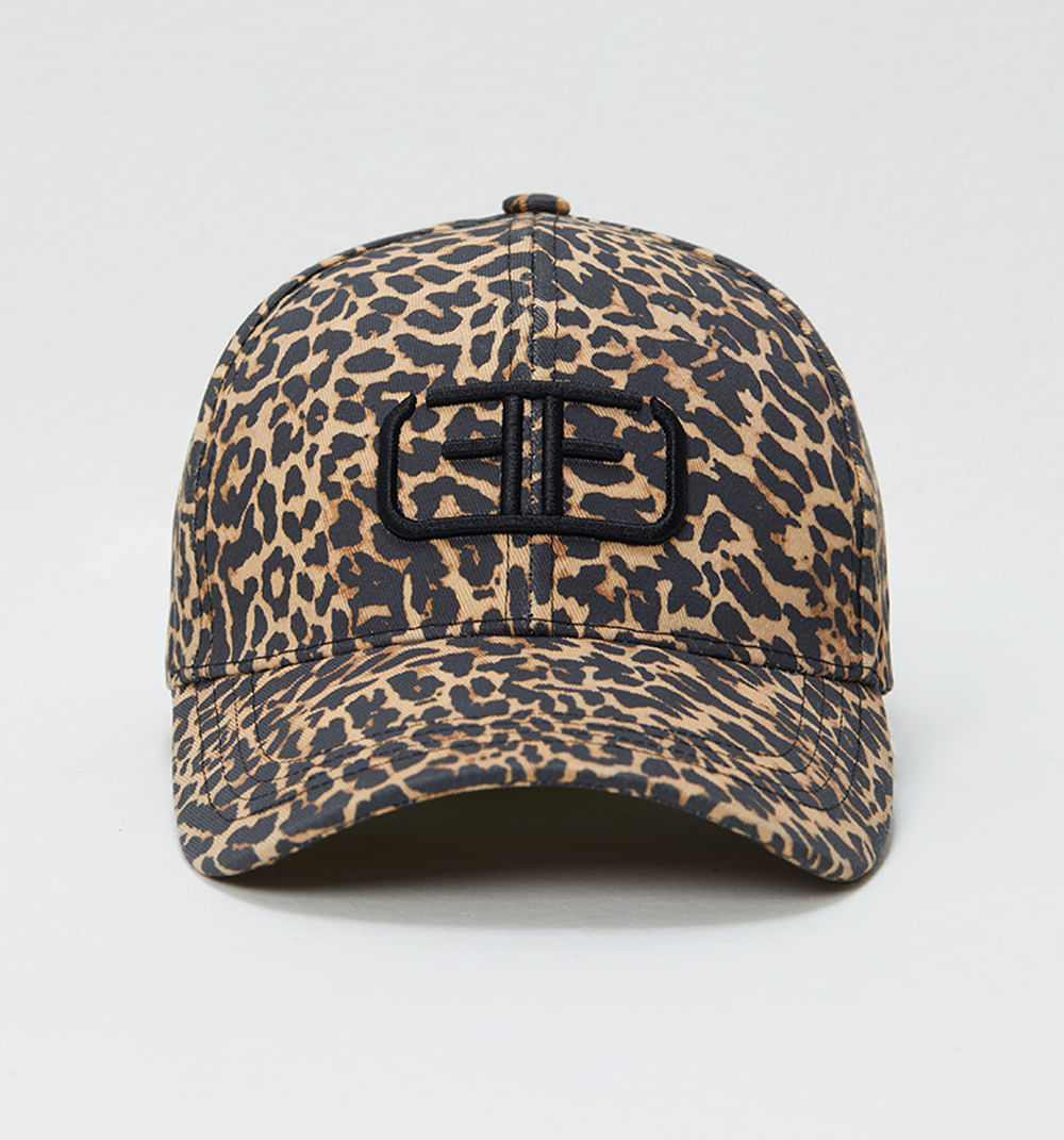 Gorra animal print con logo bordado