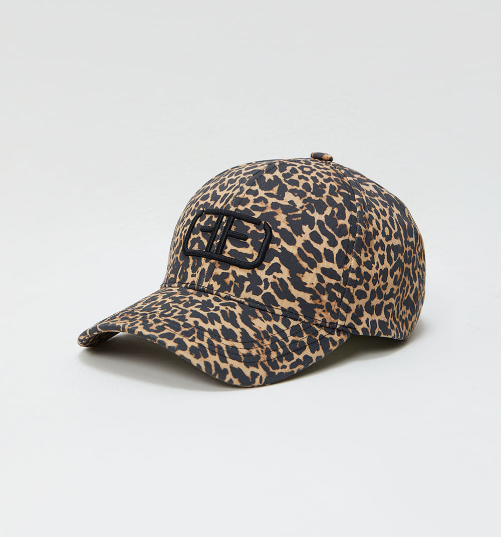 Gorra animal print con logo bordado