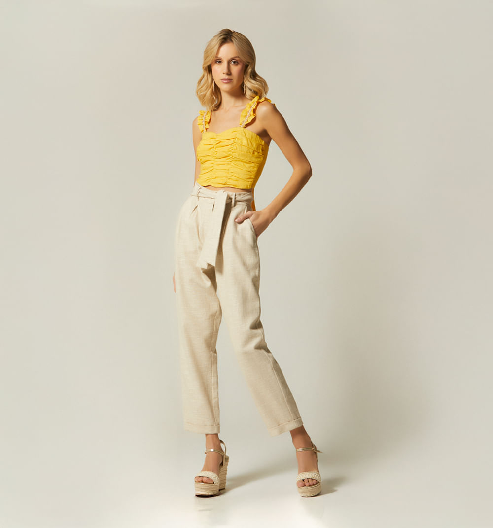 Pantalón tiro alto zanahoria