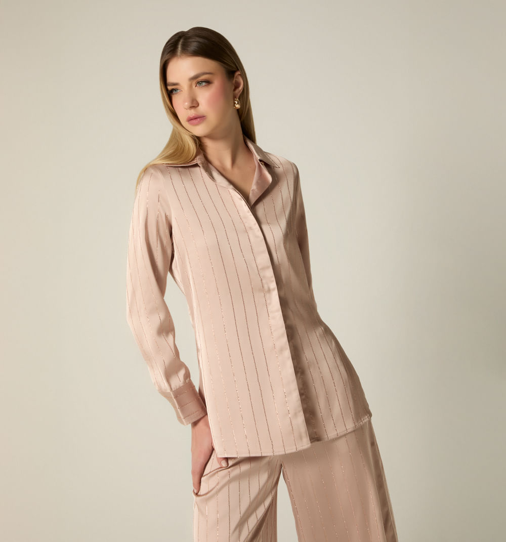 Blusa  manga larga  con hotfix