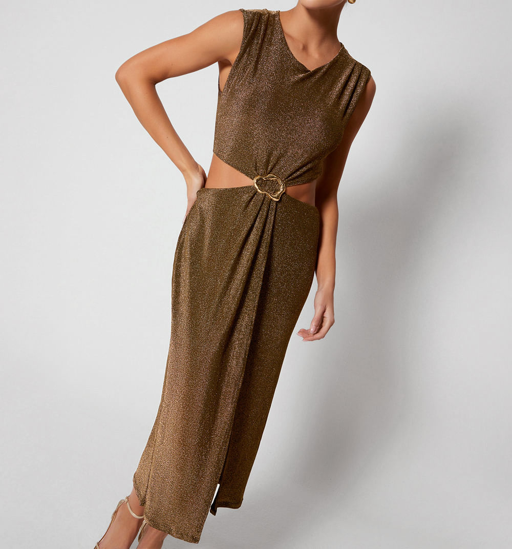 Vestido midi con herraje