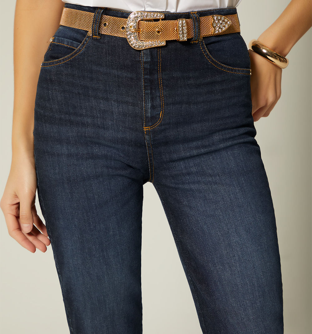 Jean skinny cropped ruedo rustico
