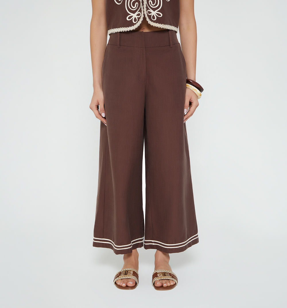 Pantalon tiro alto culotte