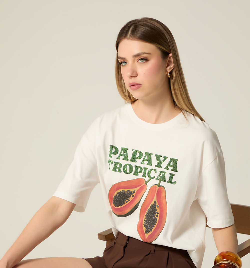 Camiseta oversize estampada