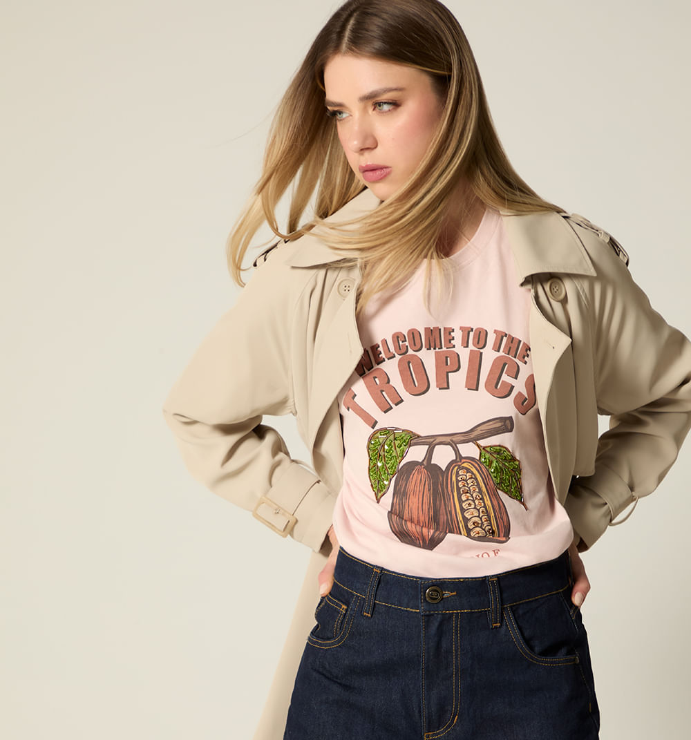 Camiseta oversize estampada