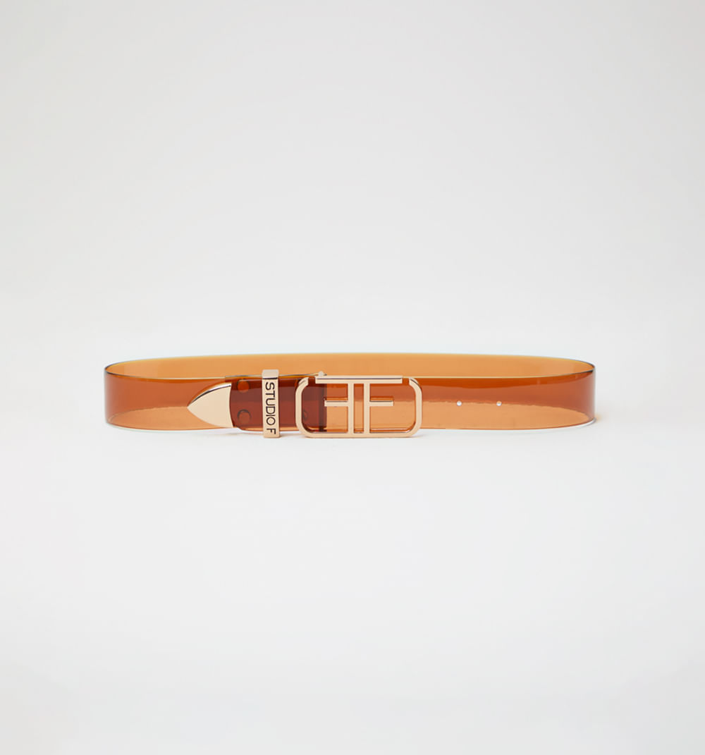 Correa translucida hebilla logo