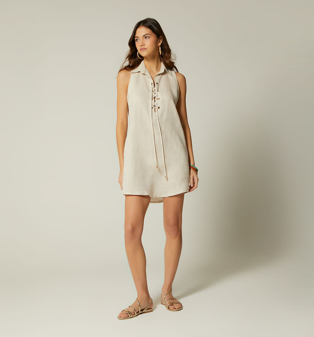 Vestido corto manga sisa