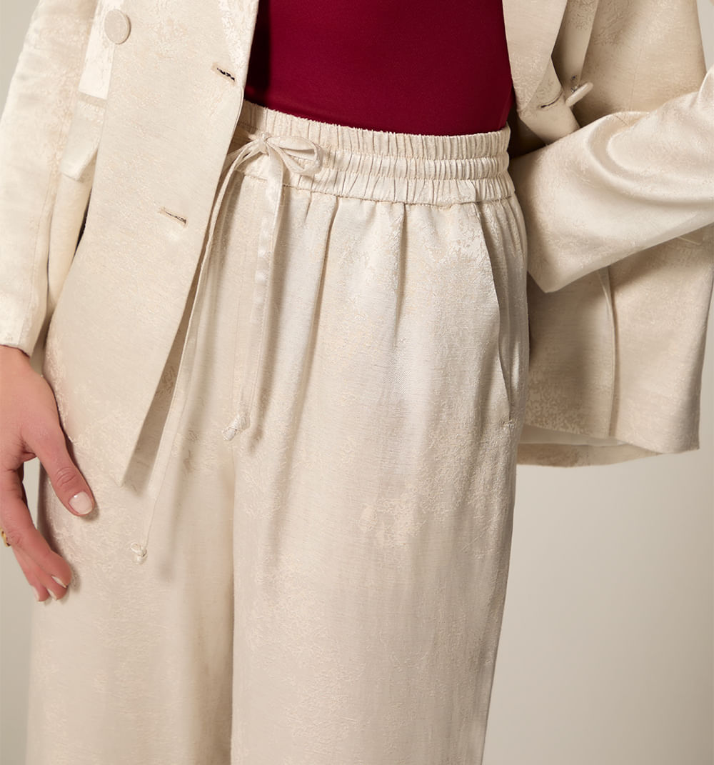 Pantalon recto efecto jacquard