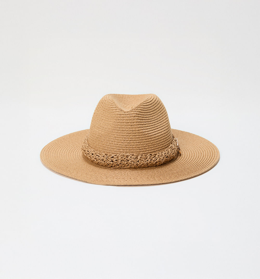 Sombrero ala ancha banda tejida