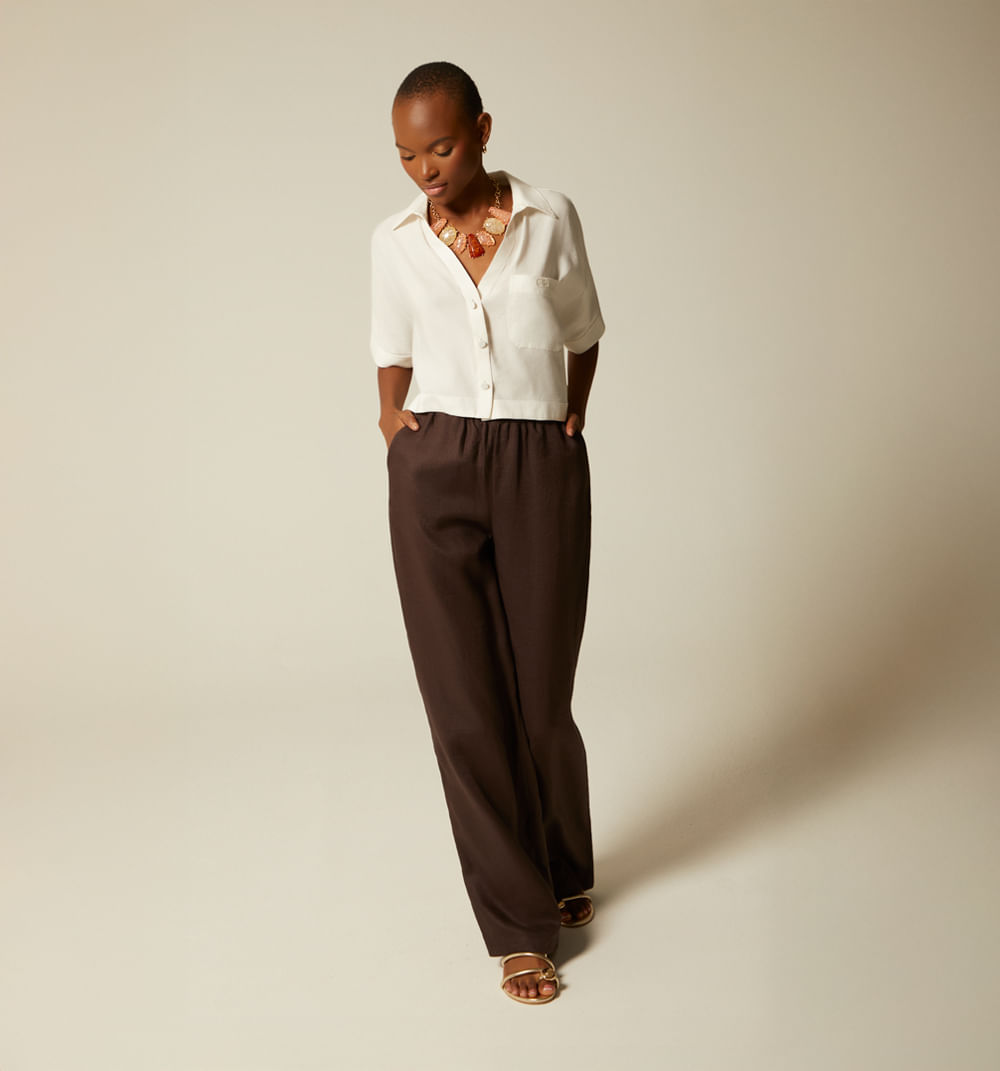 Blusa manga corta boxy