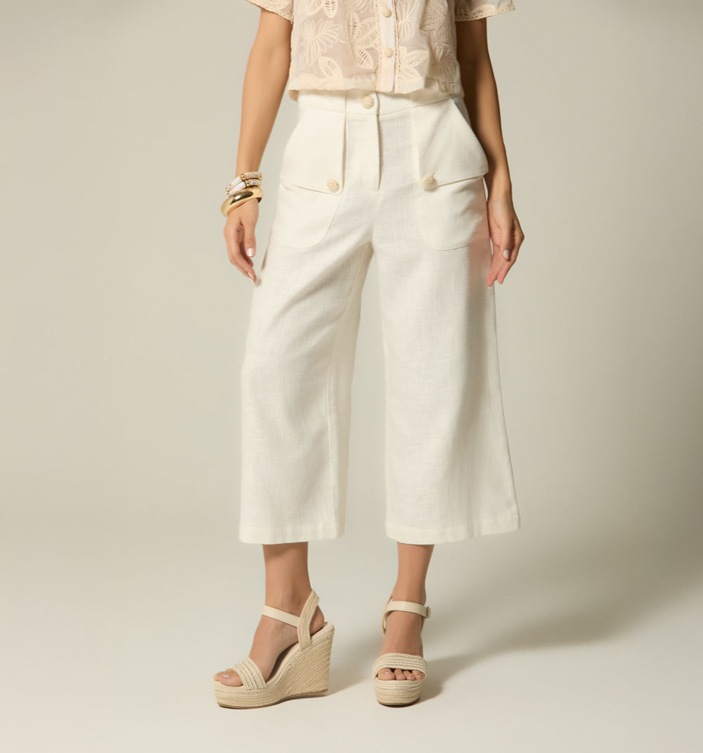 Pantalon cullote tiro alto