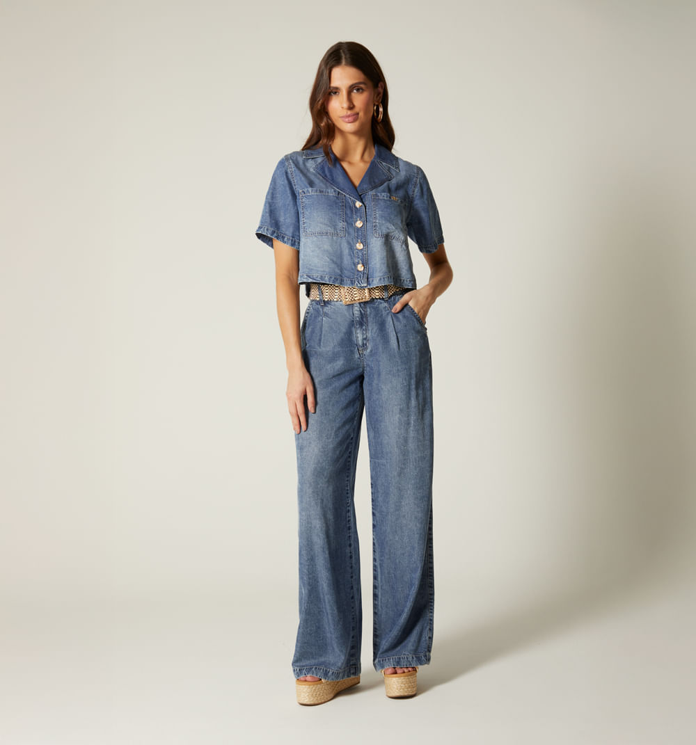 Jean palazo tiro alto con prense,correa