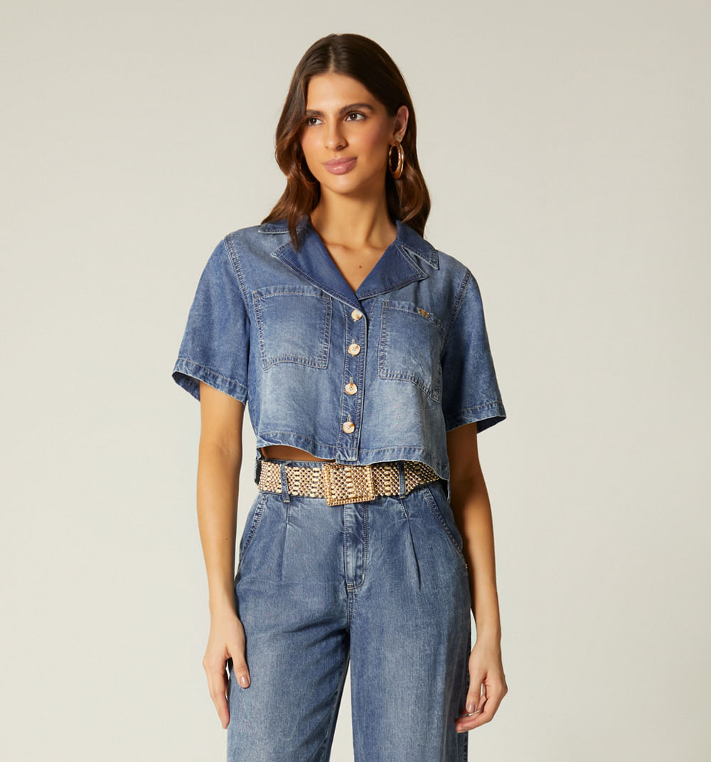 Blusa boxy  manga corta