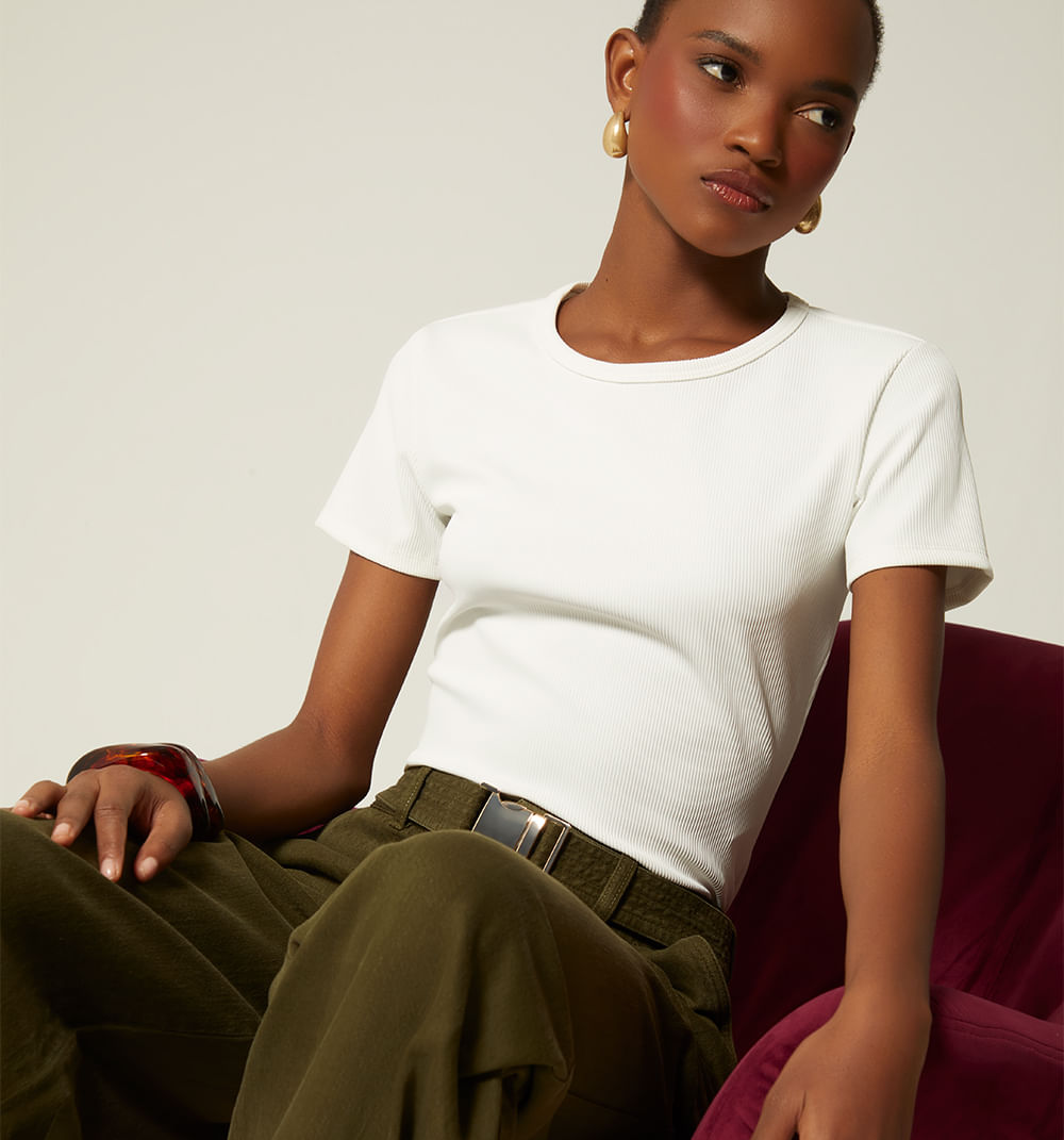 Camiseta escote redondo manga corta