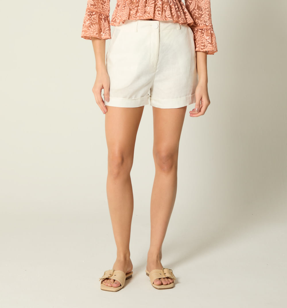 Short tiro alto con guardapolvo