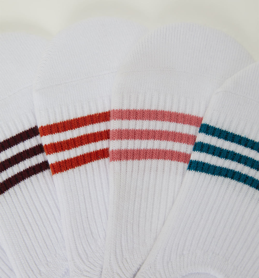 Medias tipo baleta rayas set x5