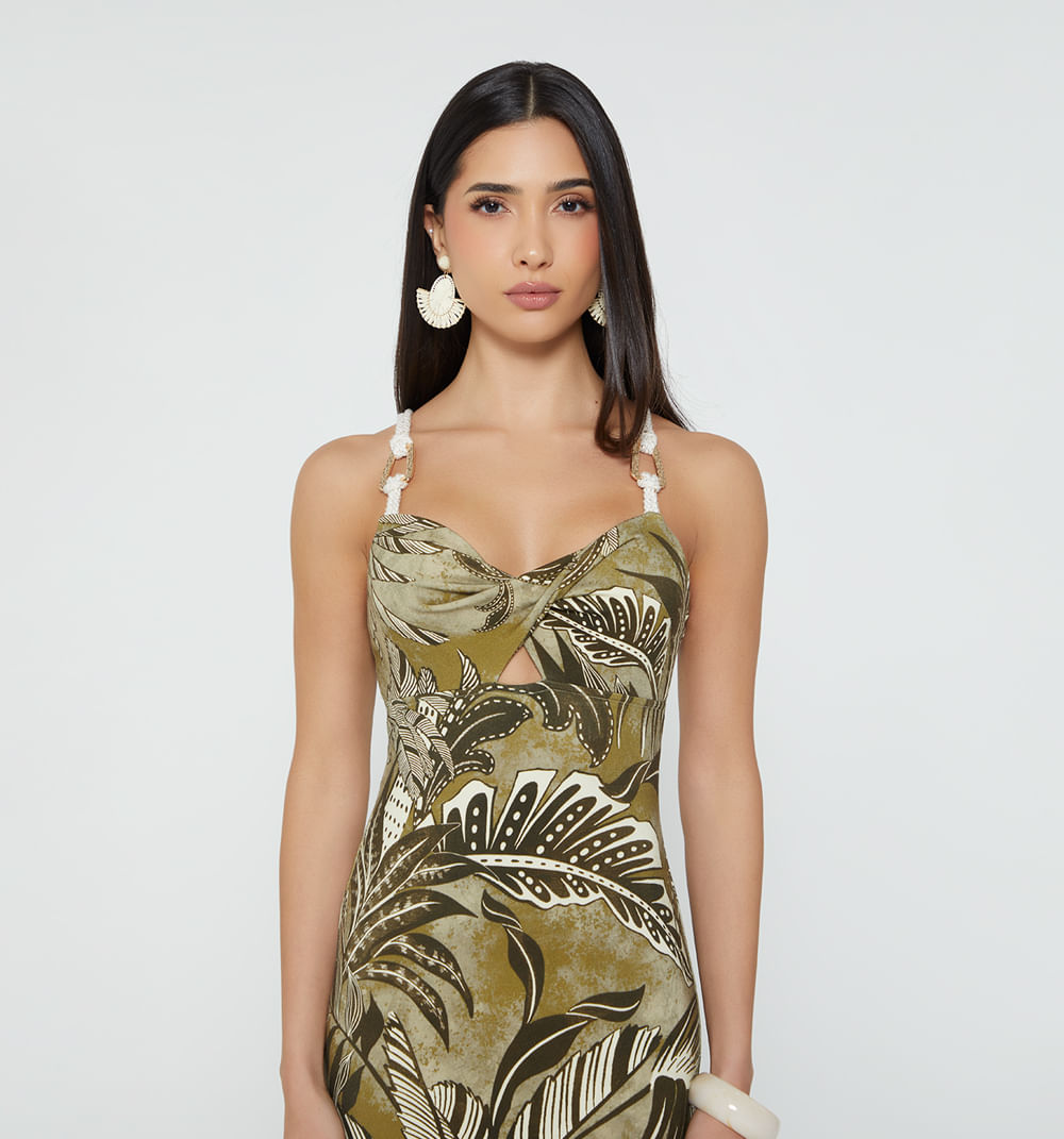 Vestido largo de tiras