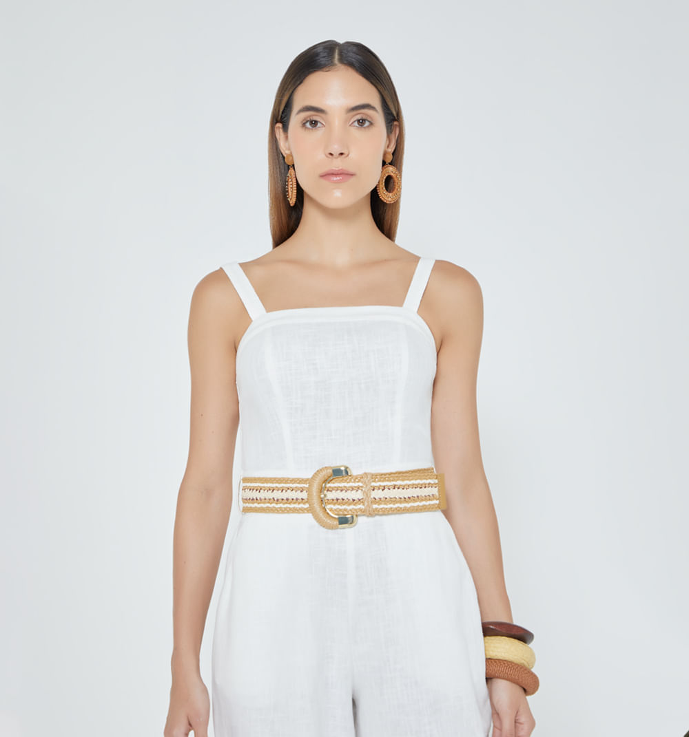 Enterizo palazo de tiras con cinturon