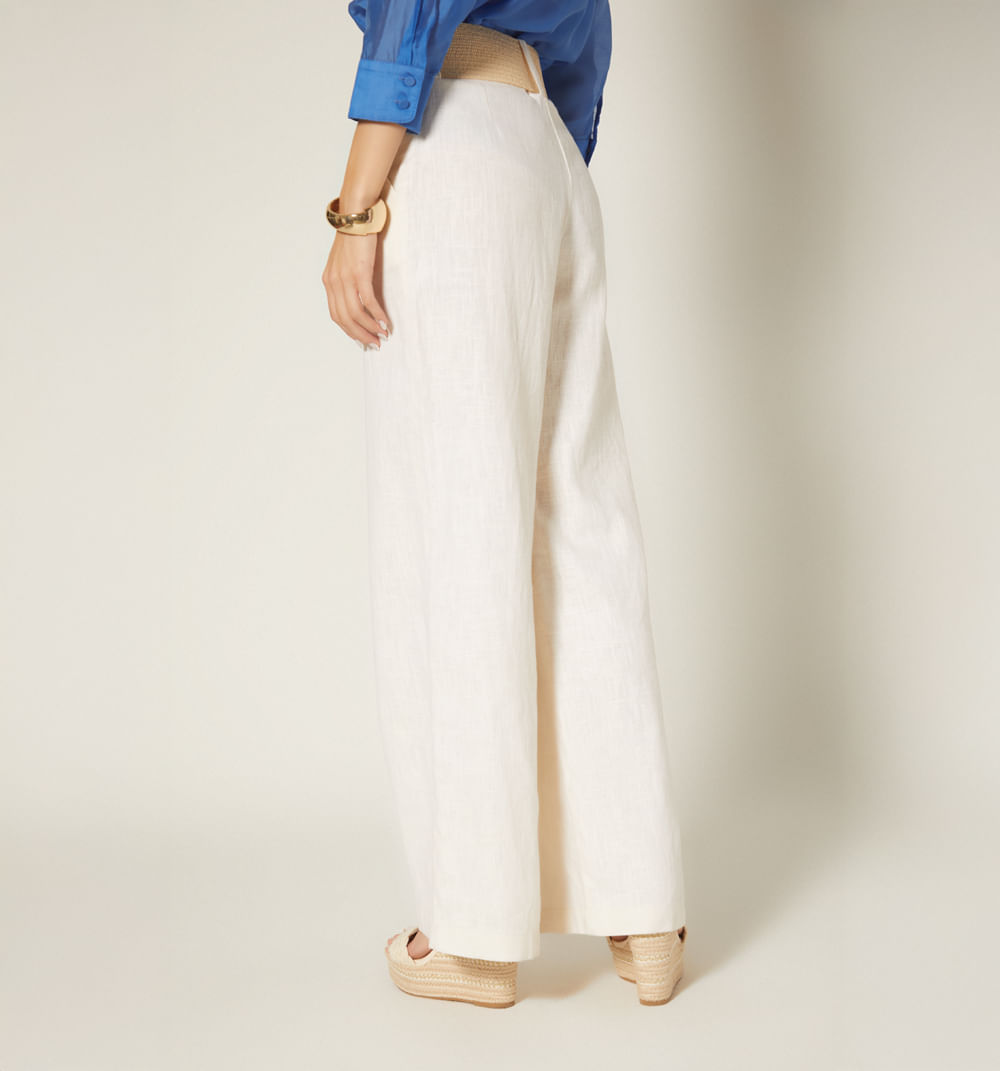 Pantalon palazzo con correa