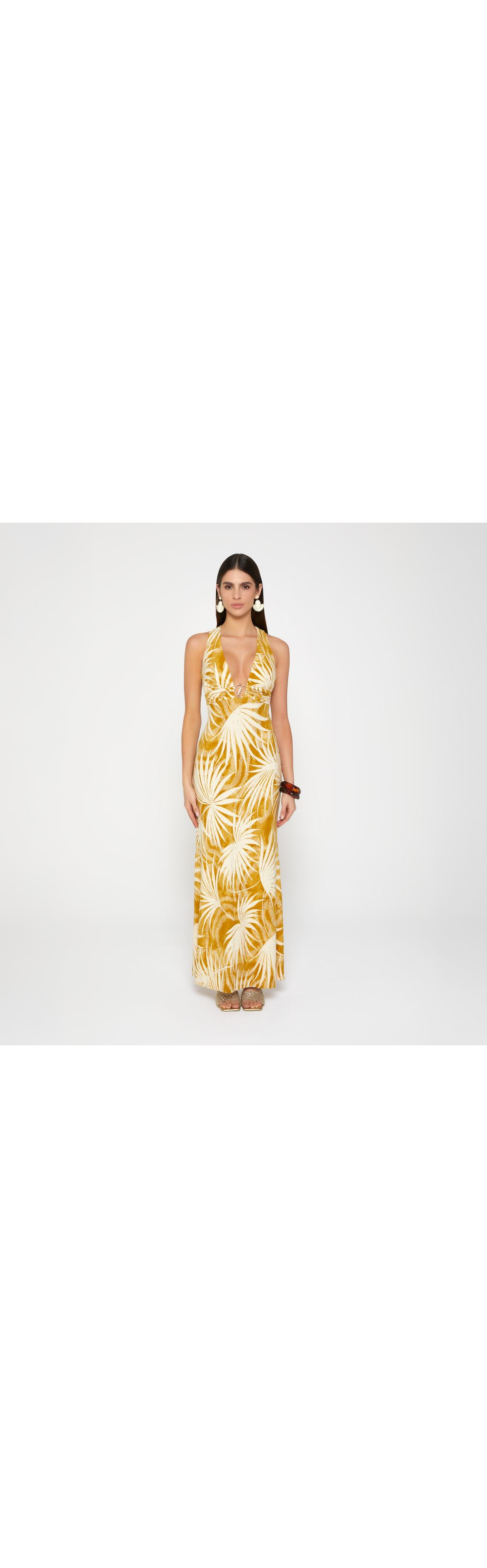 Vestido largo con herraje