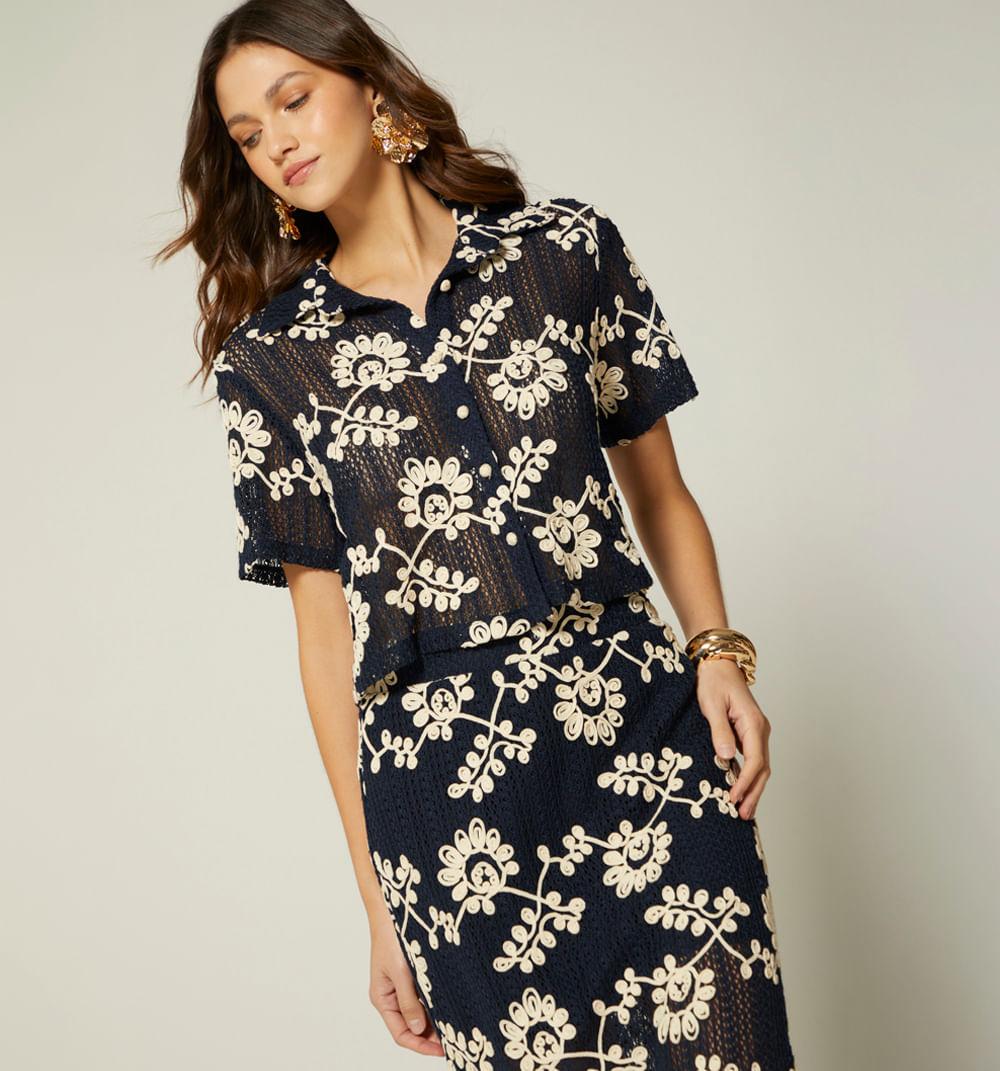 Blusa manga corta boxy