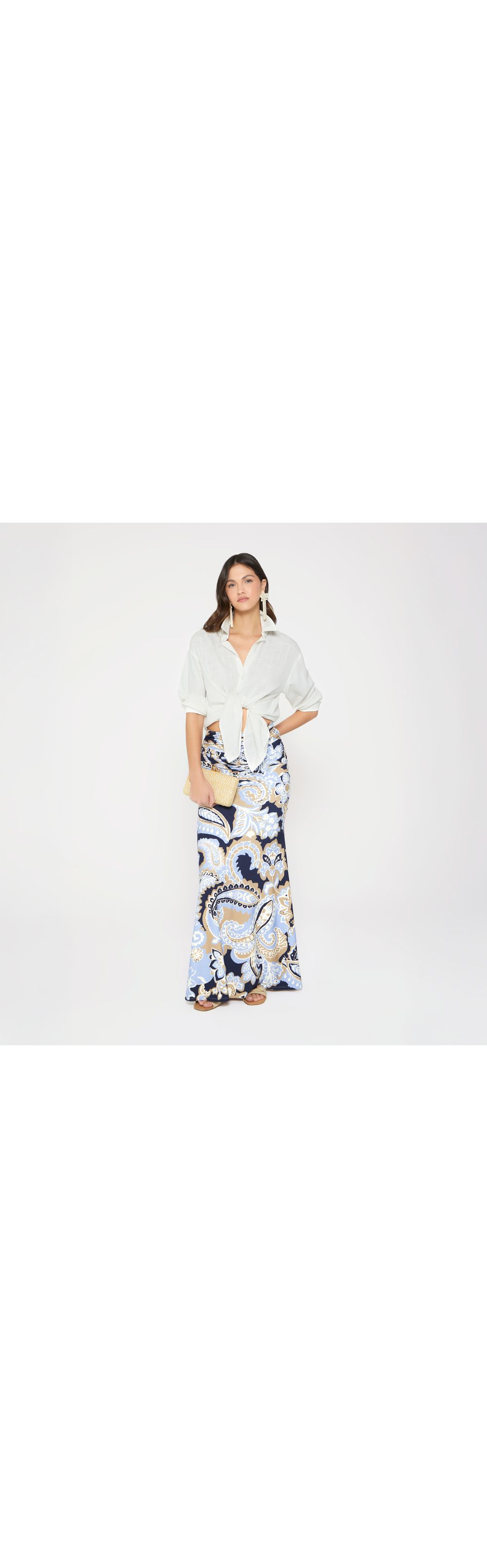 Falda larga con fajon surcido