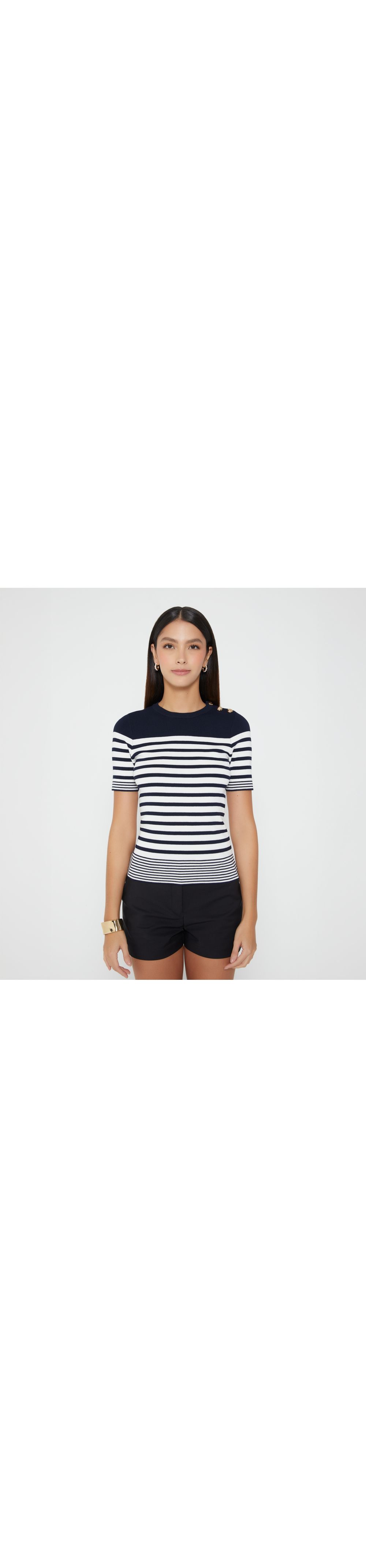 Blusa manga corta a rayas